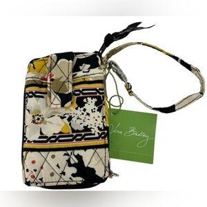 NEW NWT Vera Bradley Carry It All Wristlet Wallet Bag Dogwood Black Yellow Cream